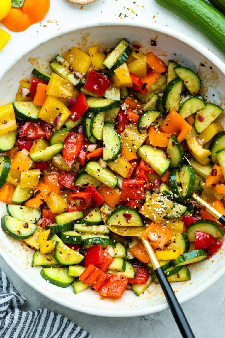 Viral TikTok Cucumber and Bell Pepper Salad Recipe