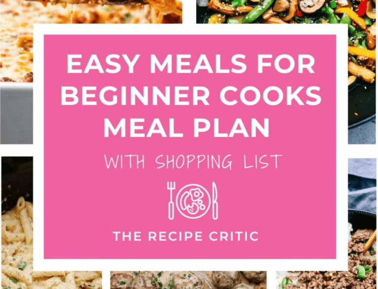 Easy Meals for Beginner Cooks Meal Plan